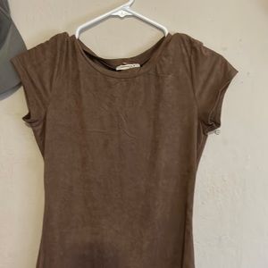Light brown short sleeve dress small by January